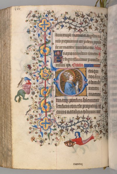 チャールズ・オブ・ノーブル、ナヴァール王1361-1425、 274v、聖クレメント、c。 1405年。 作： Master of the Brussels Initials and Associates