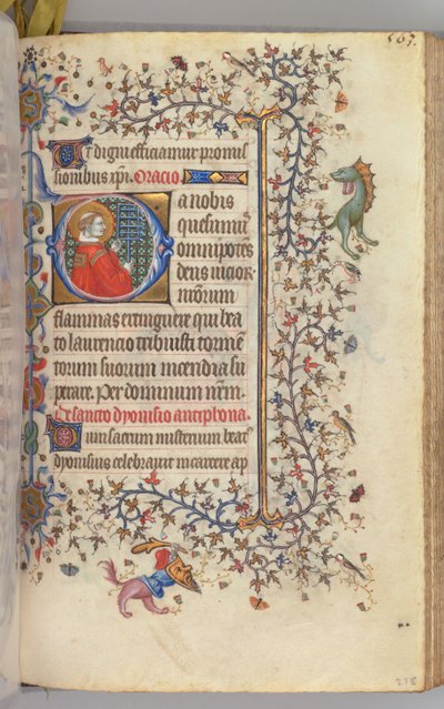チャールズオブノーブル、キングオブナバール1361-1425、 276r、セントローレンス、c。 1405年。 作： Master of the Brussels Initials and Associates