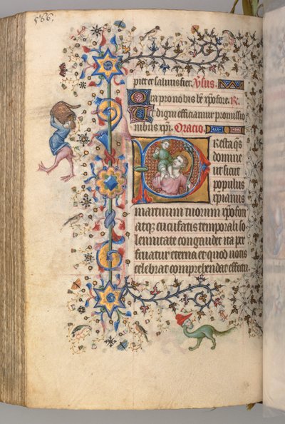 チャールズオブノーブル、キングオブナバール1361-1425、 277v、セントクリストファー、c。 1405年。 作： Master of the Brussels Initials and Associates