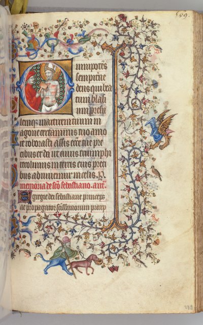 チャールズオブノーブル、キングオブナバール1361-1425、 279r、セントベイスン、c。 1405年。 作： Master of the Brussels Initials and Associates