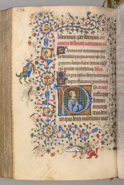 チャールズオブノーブル、キングオブナバール1361-1425、 281v、聖バレンタイン、c。 1405年。 作： Master of the Brussels Initials and Associates