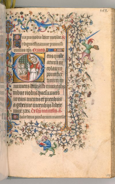 チャールズオブノーブル、キングオブナバール1361-1425、 2865r、聖ニコラス、c。 1405年。 作： Master of the Brussels Initials and Associates