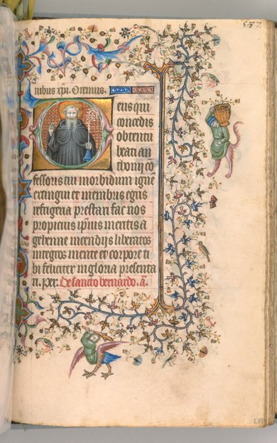 チャールズオブノーブル、キングオブナバール1361-1425、 288r、聖アンソニー、c。 1405年。 作： Master of the Brussels Initials and Associates