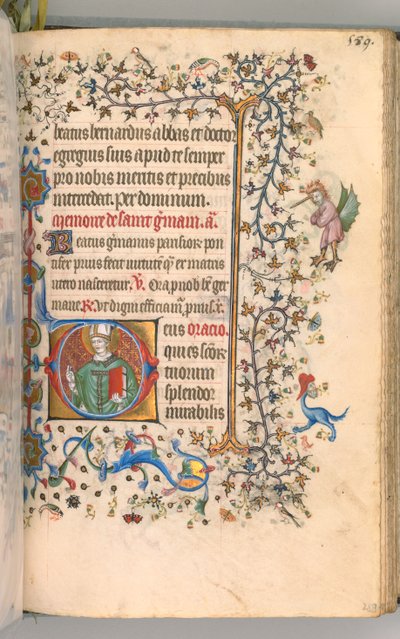 チャールズオブノーブル、キングオブナバール1361-1425、 289r、サンジェルマン、c。 1405年。 作： Master of the Brussels Initials and Associates