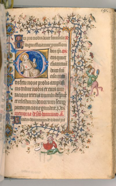 チャールズオブノーブル、キングオブナバール1361-1425、 290r、聖フランシス、c。 1405年。 作： Master of the Brussels Initials and Associates