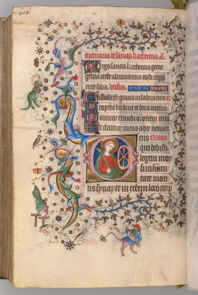 チャールズオブノーブル、キングオブナバール1361-1425、 297v、セントキャサリン、c。 1405年。 作： Master of the Brussels Initials and Associates