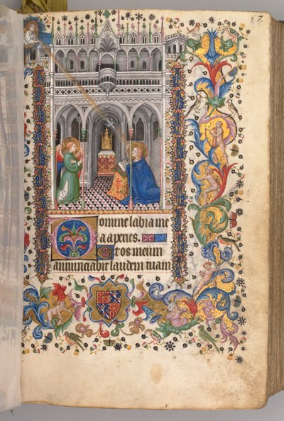 チャールズザノーブル、ナヴァール王1361-1425の時間：fol。 29r、受胎告知マティン、c。 1405年 作： Master of the Brussels Initials and Associates