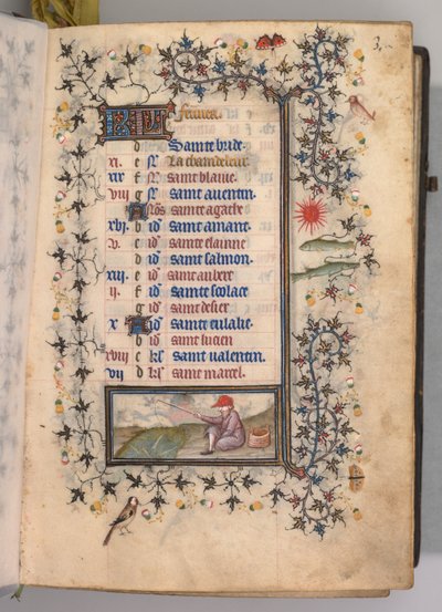 チャールズザノーブル、ナヴァール王1361-1425の時間：fol。 2月、2月、c。 1405年。 作： Master of the Brussels Initials and Associates