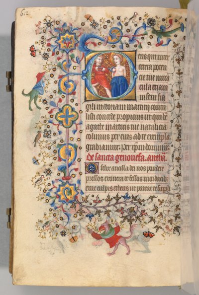 チャールズオブノーブル、キングオブナバール1361-1425、 300v、セントアガサ、c。 1405年。 作： Master of the Brussels Initials and Associates