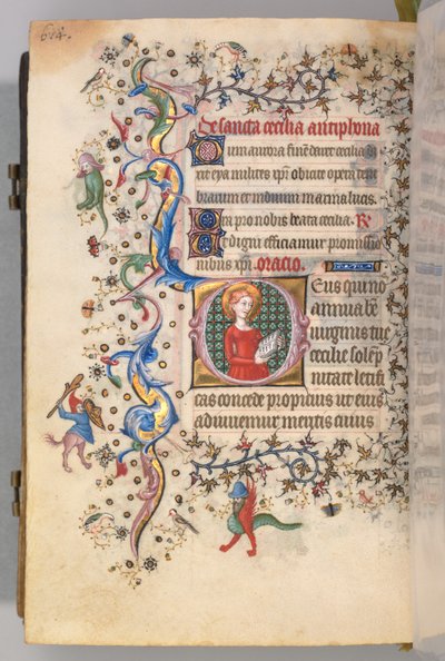 チャールズオブノーブル、キングオブナバール1361-1425、 301v、聖セシリア、c。 1405年。 作： Master of the Brussels Initials and Associates