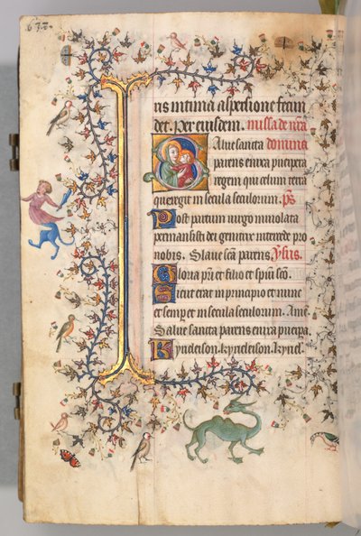 チャールズオブノーブル、キングオブナバール1361-1425、 313v、聖母子、c。 1405年。 作： Master of the Brussels Initials and Associates
