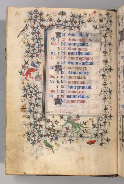 チャールズザノーブル、ナヴァール王1361-1425の時間：fol。 4v、4月、c。 1405年。 作： Master of the Brussels Initials and Associates