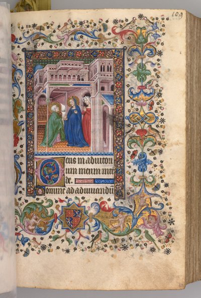 チャールズザノーブル、ナヴァール王1361-1425の時間：fol。 55r、ビジテーション・ラウズ、c。 1405年。 作： Master of the Brussels Initials and Associates