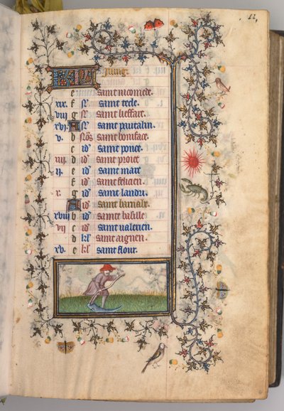 チャールズザノーブル、ナヴァール王1361-1425の時間：fol。 6月、6月、c。 1405年。 作： Master of the Brussels Initials and Associates