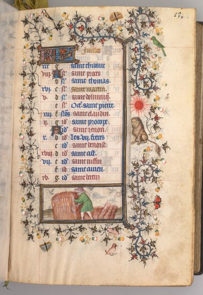 チャールズザノーブル、ナヴァール王1361-1425の時間：fol。 7月7日、c。 1405年。 作： Master of the Brussels Initials and Associates