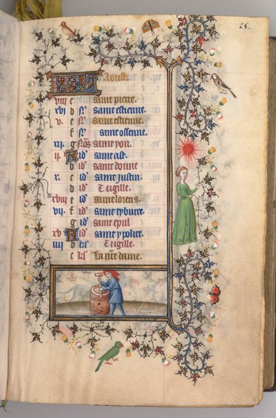 チャールズザノーブル、ナヴァール王1361-1425の時間：fol。 8月8日、c。 1405年。 作： Master of the Brussels Initials and Associates