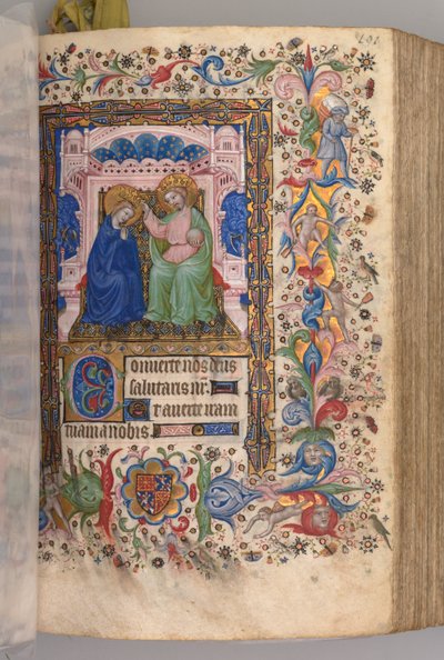 チャールズザノーブル、ナヴァール王1361-1425の時間：fol。 96r、聖母の戴冠式...、c。 1 作： Master of the Brussels Initials and Associates