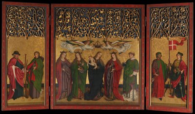 ブルグ・ヴァイラー祭壇のトリプティク 聖母子と聖人たちを描いた祭壇画 1470年頃 作： Master of the Burg Weiler Altar