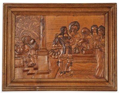 エゲルインターシャパネル、17世紀半ば 作： Master of the Decorated Background