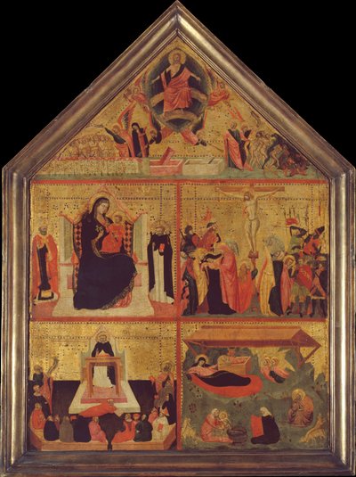 最後の審判、司教聖人と聖ピーター殉教者の聖母子...、ca。 1325。 作： Master of the Dominican Effigies