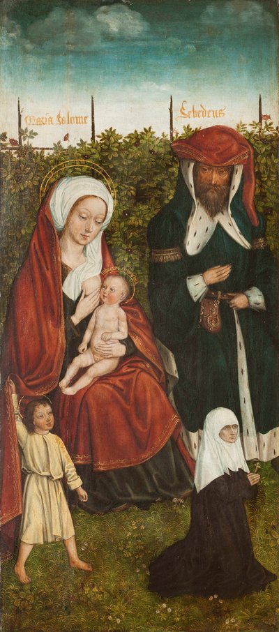 聖アン家三連祭壇画、左パネル、1500～1510年頃。 作： Master of the Family of Saint