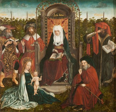 聖アン家三連祭壇画、中央パネル、1500～1510年頃。 作： Master of the Family of Saint