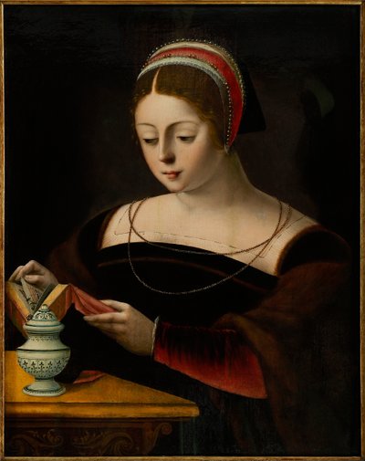 マグダラのマリア、1540 年頃。 作： Master of the Female Half Lengths