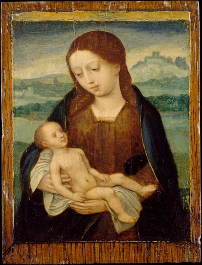 ヴァージンアンドチャイルド1525-50。 作： Master of the Female Half Lengths