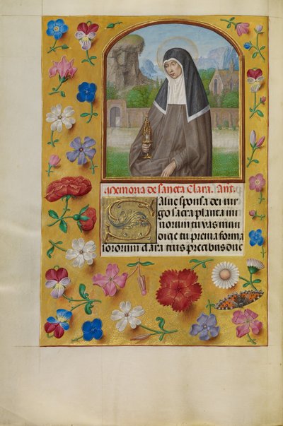 モンストランスを持つ聖クララ 作： Master of the First Prayer Book of Maximilian
