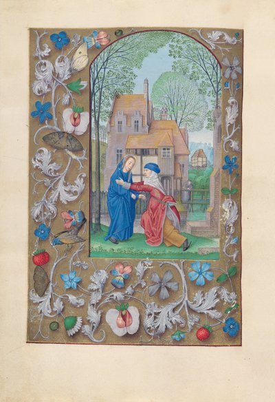 スペイン女王イザベラ女王の時間：フォル。 115v、面会、c。 1500。 作： Master of the First Prayerbook of Maximillian