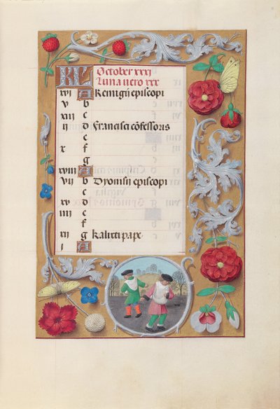 スペイン女王イザベラ女王の時間：フォル。 10月11日c。 1500。 作： Master of the First Prayerbook of Maximillian