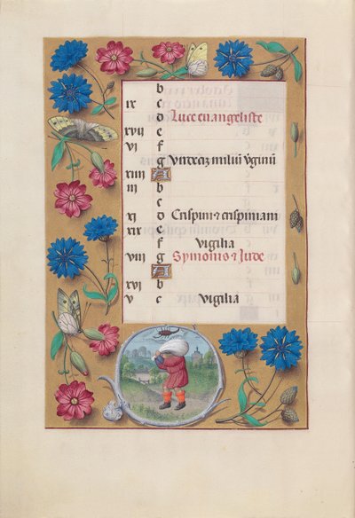 女王イザベラカトリック、スペイン女王の時間：フォル。 11月、10月、c。 1500。 作： Master of the First Prayerbook of Maximillian