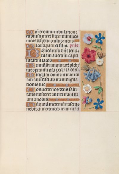 女王イザベラカトリック、スペイン女王の時間：フォル。 128r、c。 1500。 作： Master of the First Prayerbook of Maximillian