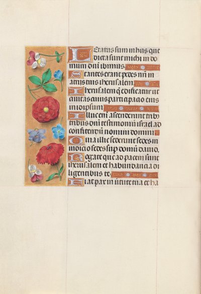 女王イザベラカトリック、スペイン女王の時間：フォル。 148v、c。 1500。 作： Master of the First Prayerbook of Maximillian