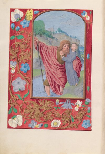 スペイン女王イザベラ女王の時間：フォル。 179v、セントクリストファー、c。 1500。 作： Master of the First Prayerbook of Maximillian