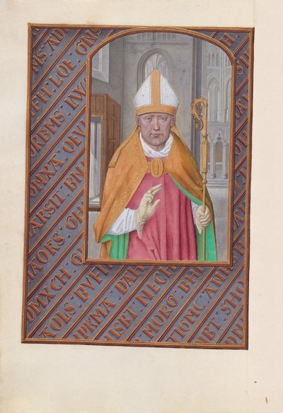 女王イザベラカトリック、スペイン女王の時間：フォル。 183v、聖ニコラス、c。 1500。 作： Master of the First Prayerbook of Maximillian