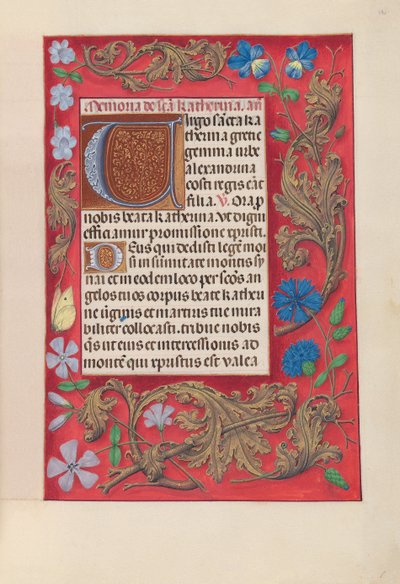 女王イザベラカトリック、スペイン女王の時間：フォル。 190r、c。 1500。 作： Master of the First Prayerbook of Maximillian