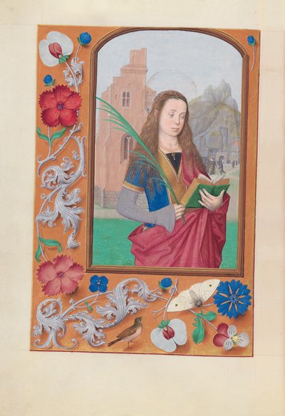スペイン女王イザベラの時間：  フォル。191v, 聖バルバラ 作： Master of the First Prayerbook of Maximillian