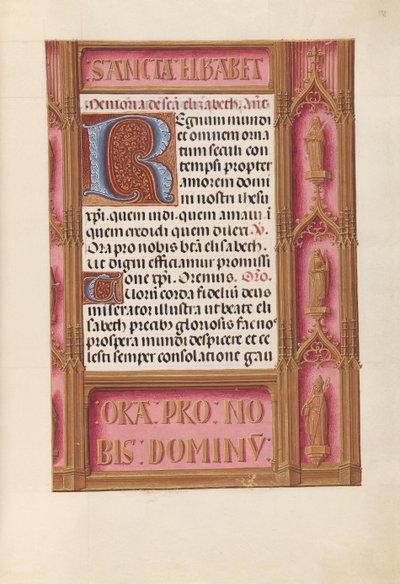 女王イザベラカトリック、スペイン女王の時間：フォル。 198r、c。 1500。 作： Master of the First Prayerbook of Maximillian