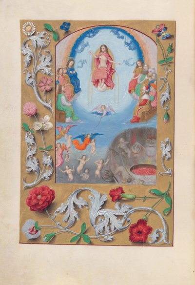 スペイン女王イザベラ女王の時間：フォル。 199v、最後の審判、c。 1500。 作： Master of the First Prayerbook of Maximillian