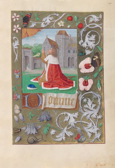 スペイン女王イザベラの時間：  フォル200r, David 作： Master of the First Prayerbook of Maximillian