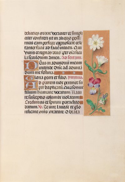 スペイン女王イザベラ女王の時間：フォル。 20r、c。 1500。 作： Master of the First Prayerbook of Maximillian