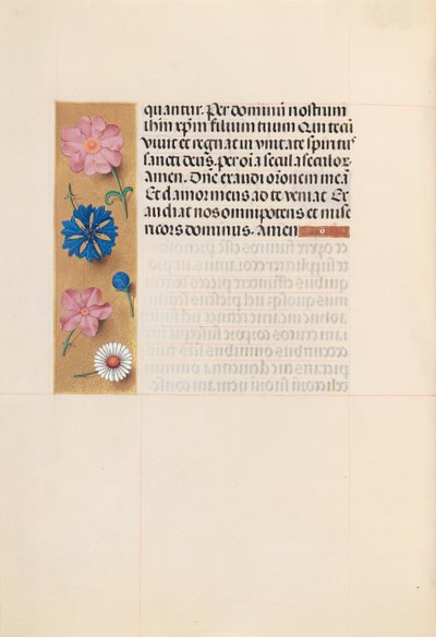 スペイン女王イザベラ女王の時間：フォル。 218v、Office of the Dead、c。 1500。 作： Master of the First Prayerbook of Maximillian