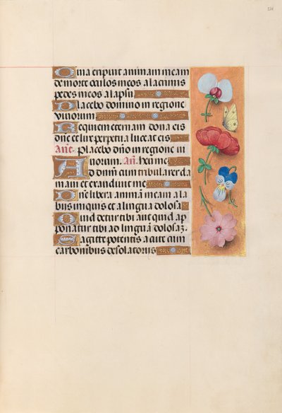 スペイン女王イザベラ女王の時間：フォル。 221r、c。 1500。 作： Master of the First Prayerbook of Maximillian