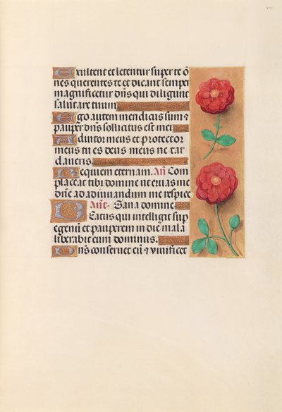 女王イザベラカトリック、スペイン女王の時間：フォル。 241r、c。 1500。 作： Master of the First Prayerbook of Maximillian