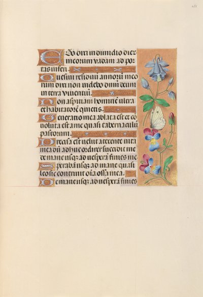 スペイン女王イザベラの時間：  フォル251r 作： Master of the First Prayerbook of Maximillian