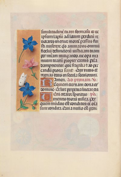 女王イザベラカトリック、スペイン女王の時間：フォル。 25v、c。 1500。 作： Master of the First Prayerbook of Maximillian