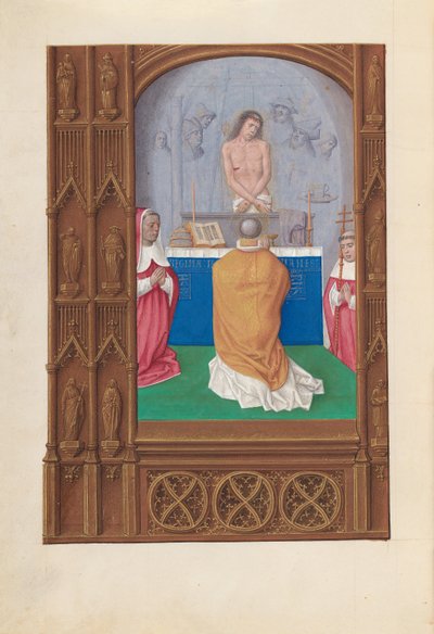 女王イザベラカトリック、スペイン女王の時間：フォル。 264v、セントグレゴリーの塊、c。 1500。 作： Master of the First Prayerbook of Maximillian