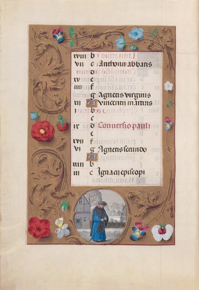 女王イザベラカトリック、スペイン女王の時間：フォル。 1月2日-雪景色、c。 1500。 作： Master of the First Prayerbook of Maximillian