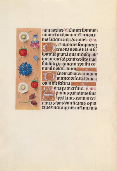スペイン女王イザベラ女王の時間：フォル。 34v、c。 1500。 作： Master of the First Prayerbook of Maximillian